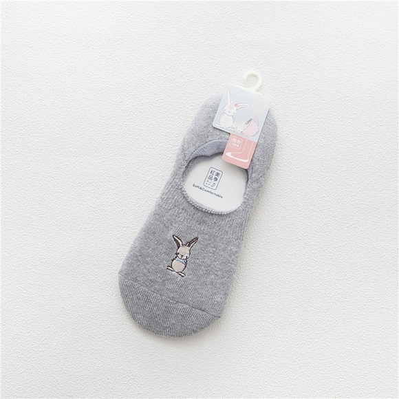 5 Pairs Women Rabbit No Show Ankle Socks - Picture 7 of 8